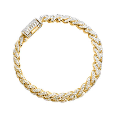 Diamond Paveset Cuban in 14k Yellow Gold 14 Ctw